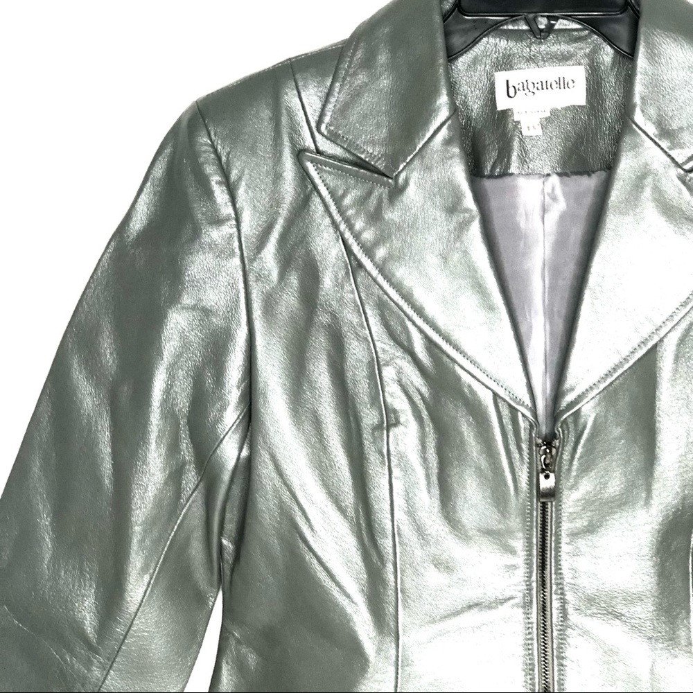 Women’s Suit Bagatelle Grey Leather Sz 10 - Picture 4 of 16